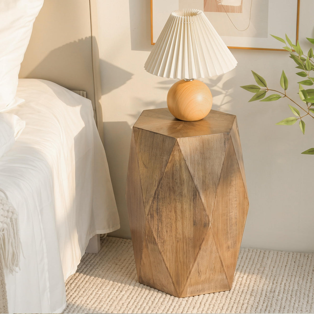 Wood Farmhouse End Table
