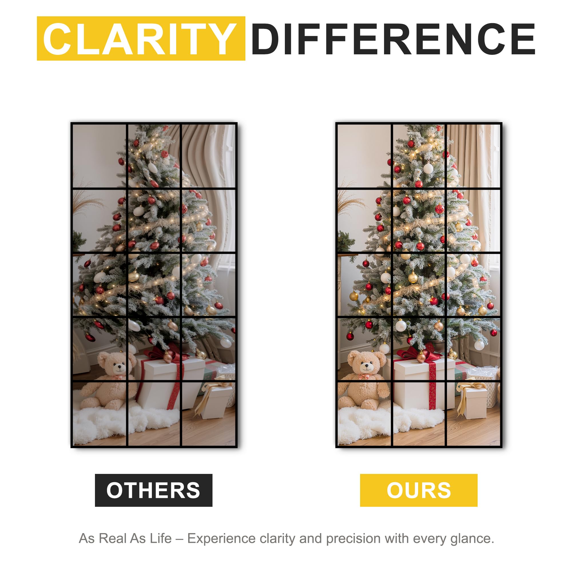 LAWADA Large Window Pane Full Length Mirror for Wall, 28"x55" Black Rectangular Wall Mirror for Living Room, Bedroom, Entryway, Hanging or Leaning