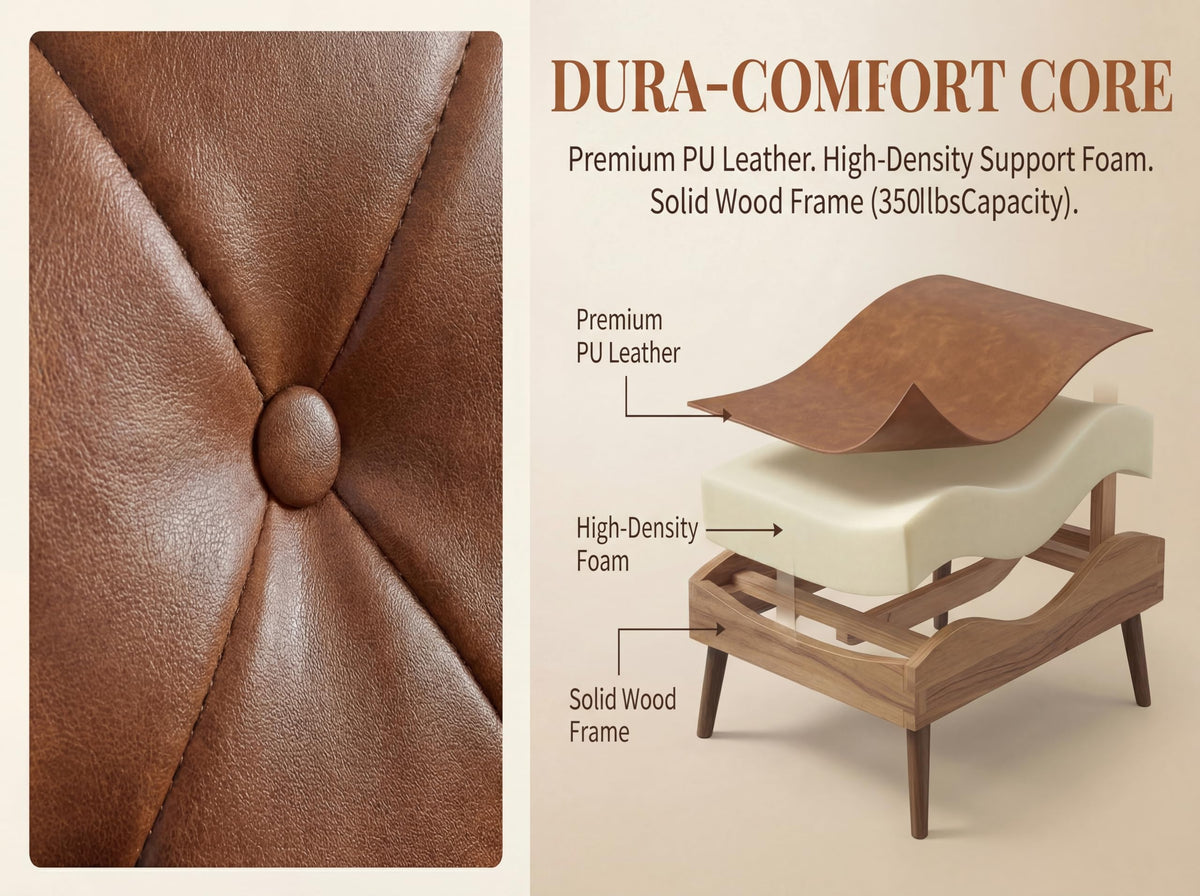 Tufted Faux Leather Accent Chair