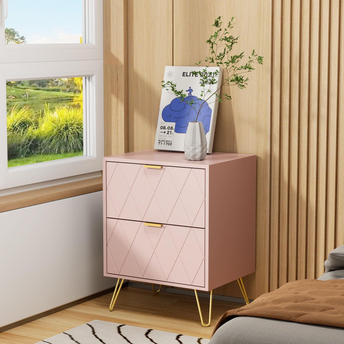 2-Drawer Nightstand Set of 2