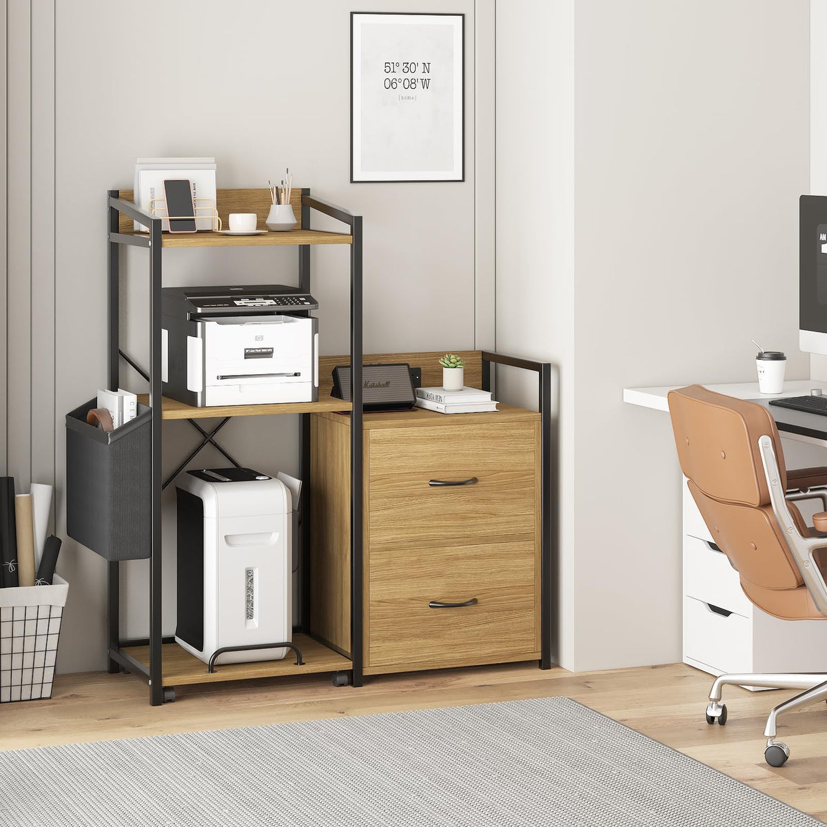 2-Drawer File Cabinet with LED Lights