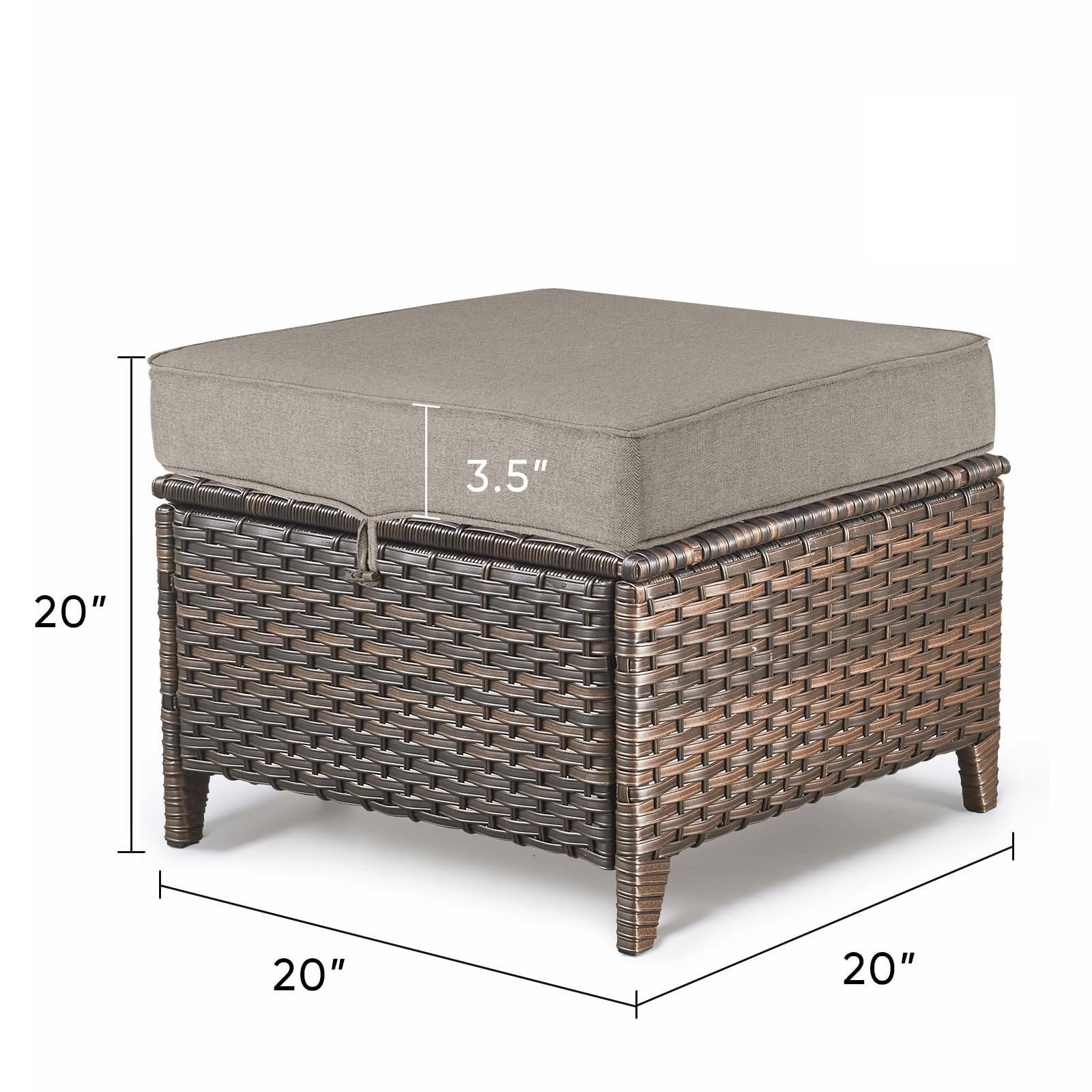 Outdoor Wicker Patio Ottoman Set (2-Piece)