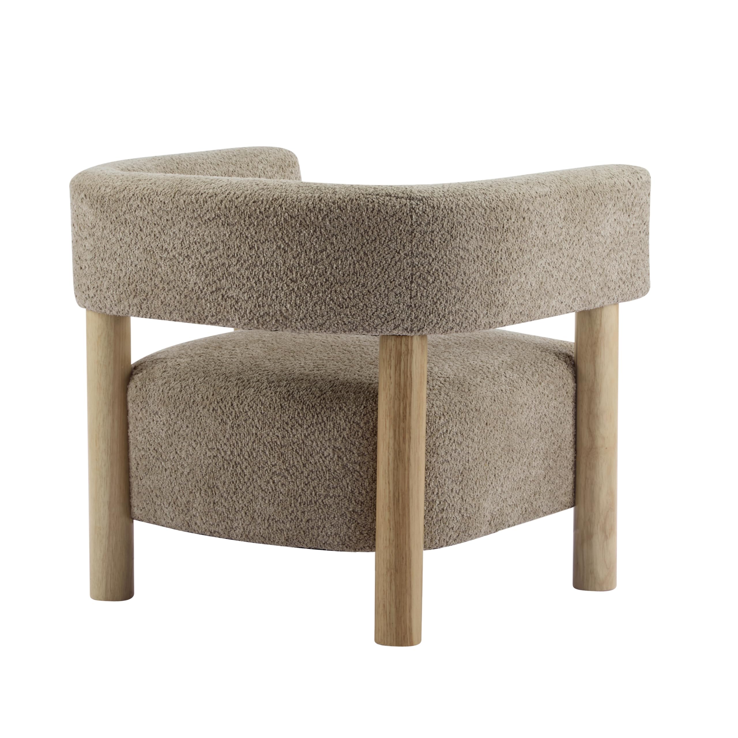 Low Profile Accent Chair with Boucle Fabric Cushion
