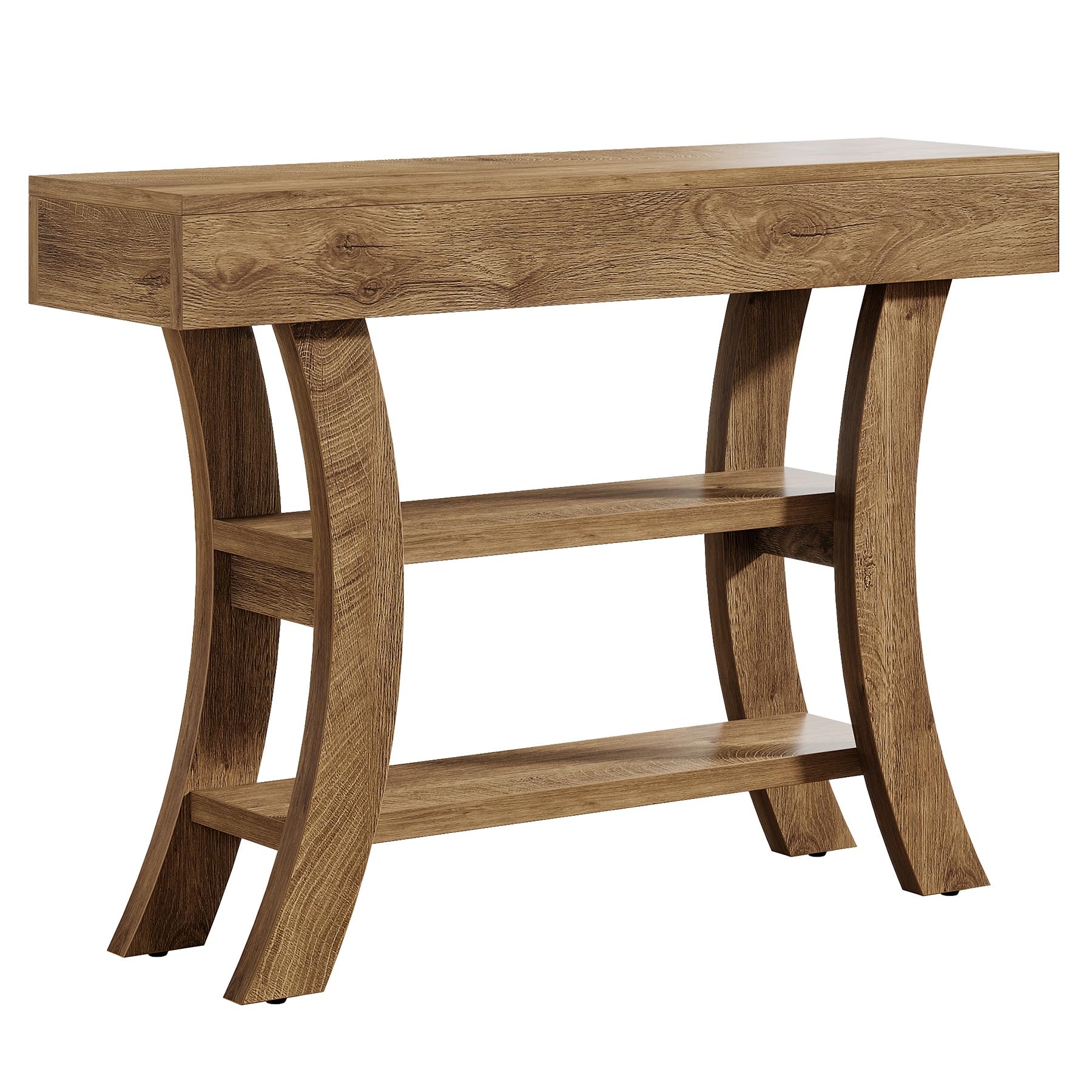41" Curved Console Table with 3-Tier Storage