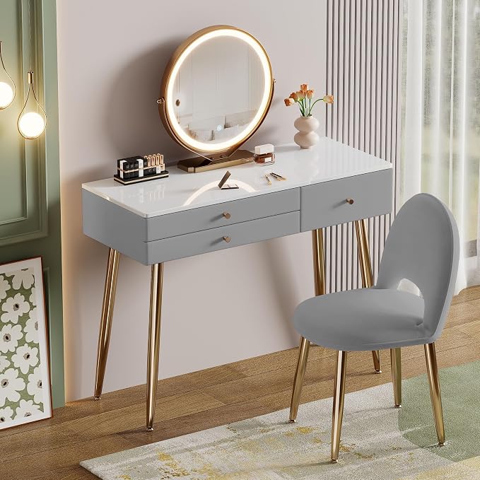 LED Makeup Vanity with Chair
