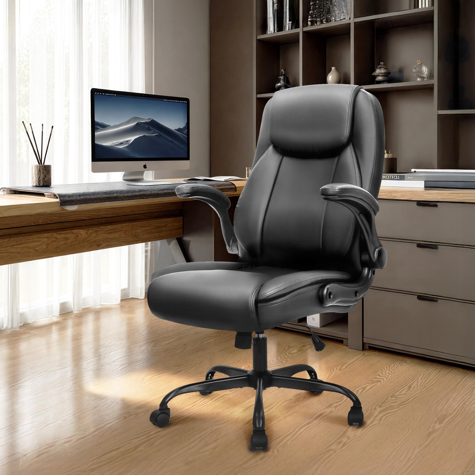 High Back Ergonomic Office Chair with Flip-Up Arms