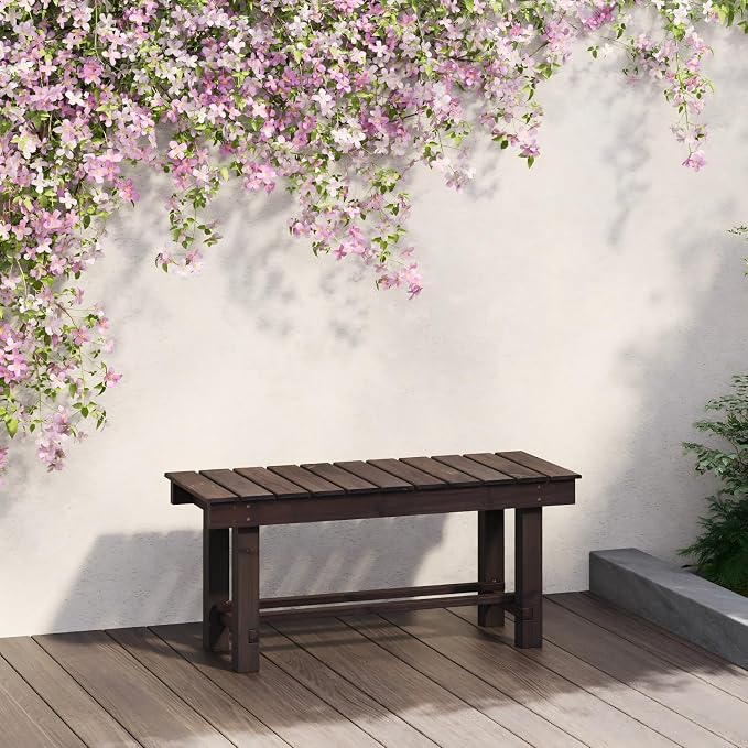 Backless Fir Wood Garden Bench