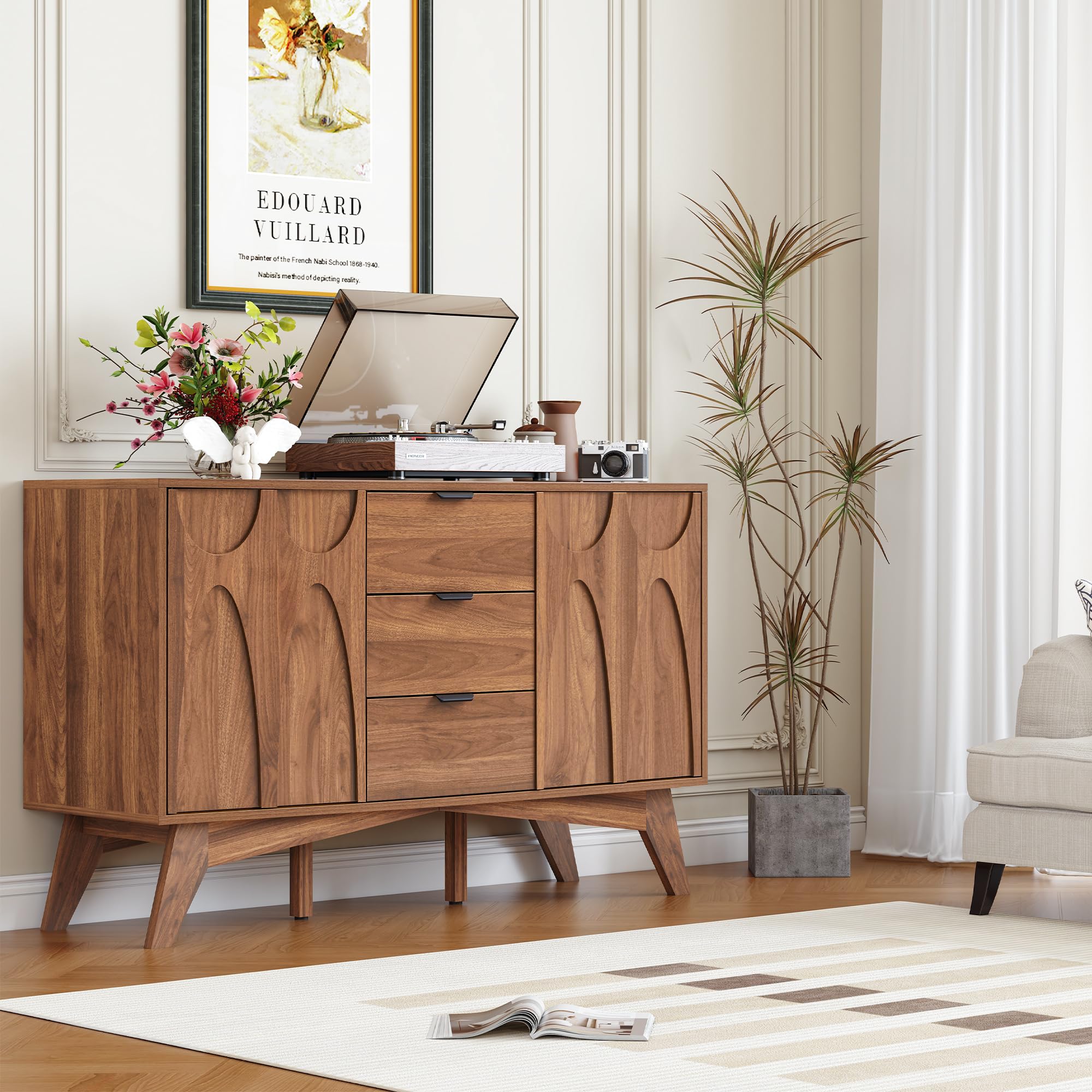 Mid-Century Modern Buffet Cabinet with Storage