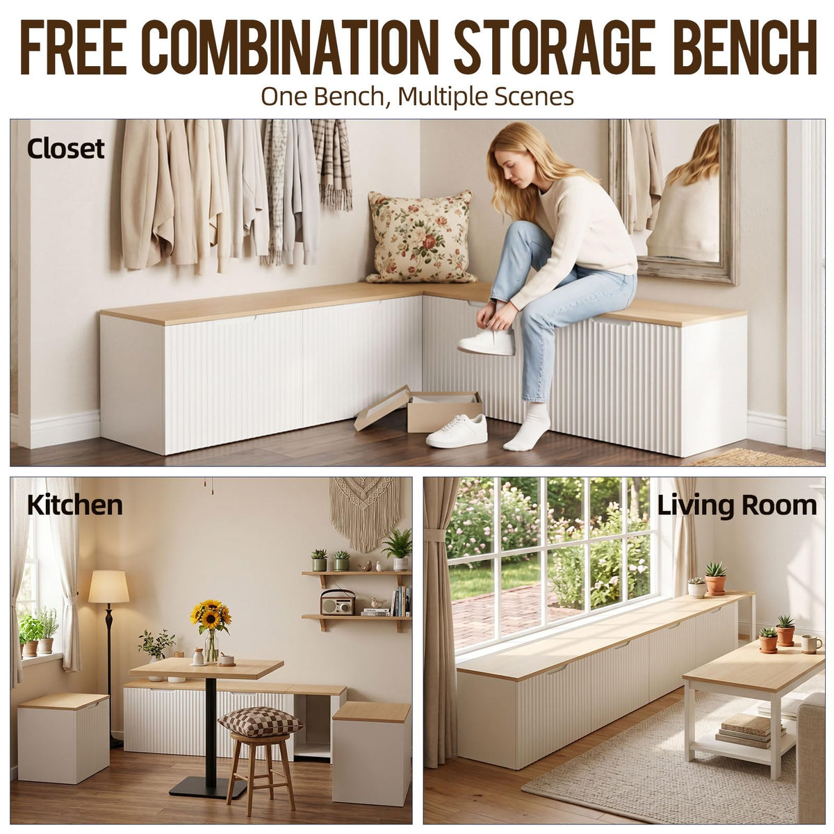 Modular Corner Storage Bench