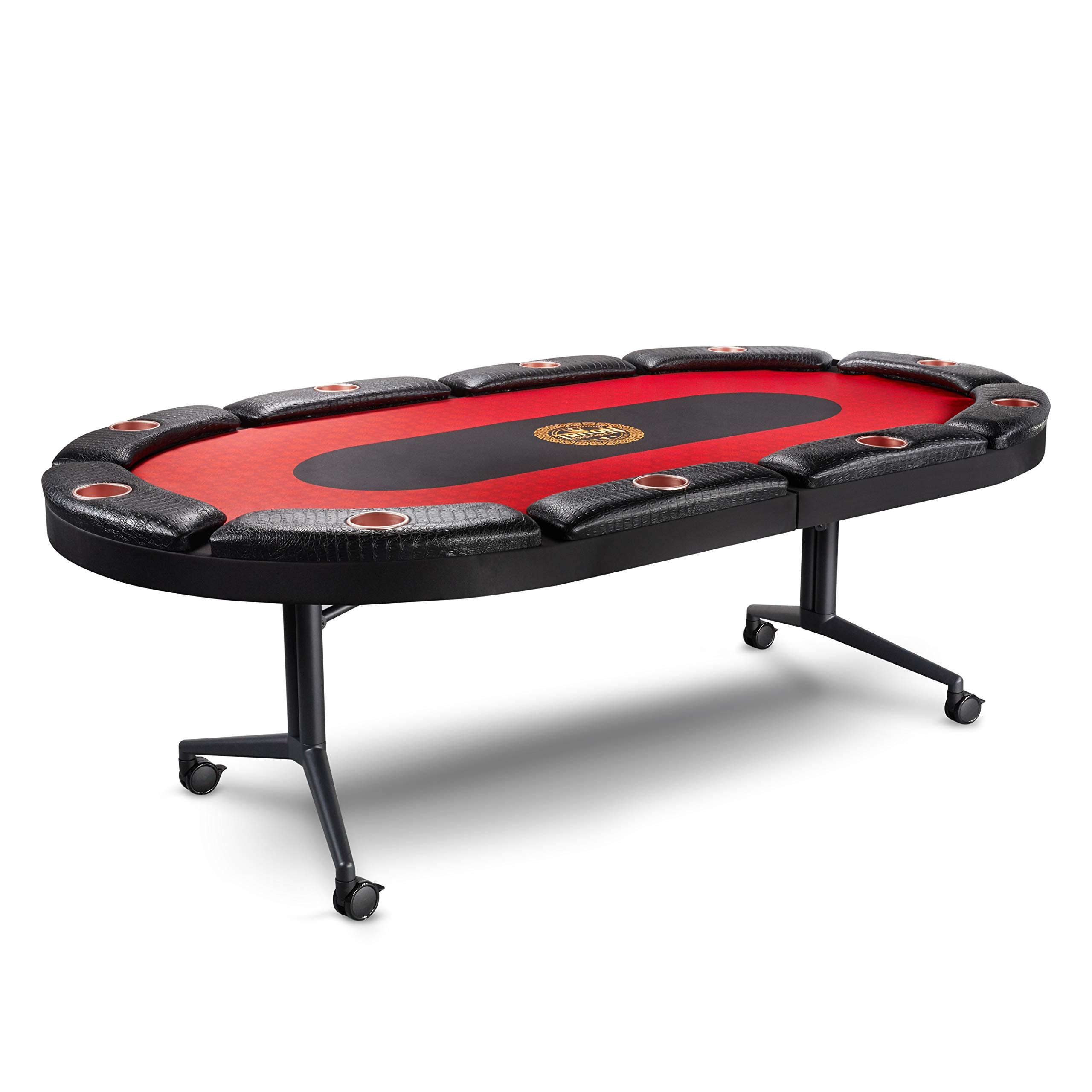 Triton Premium Foldable Poker Table - Poker Table for 10 Players Long-Lasting, Luxurious Vegas Style Casino Experience at Home, Padded Armrests and Cup Holders, Perfect for Texas Holdem Games