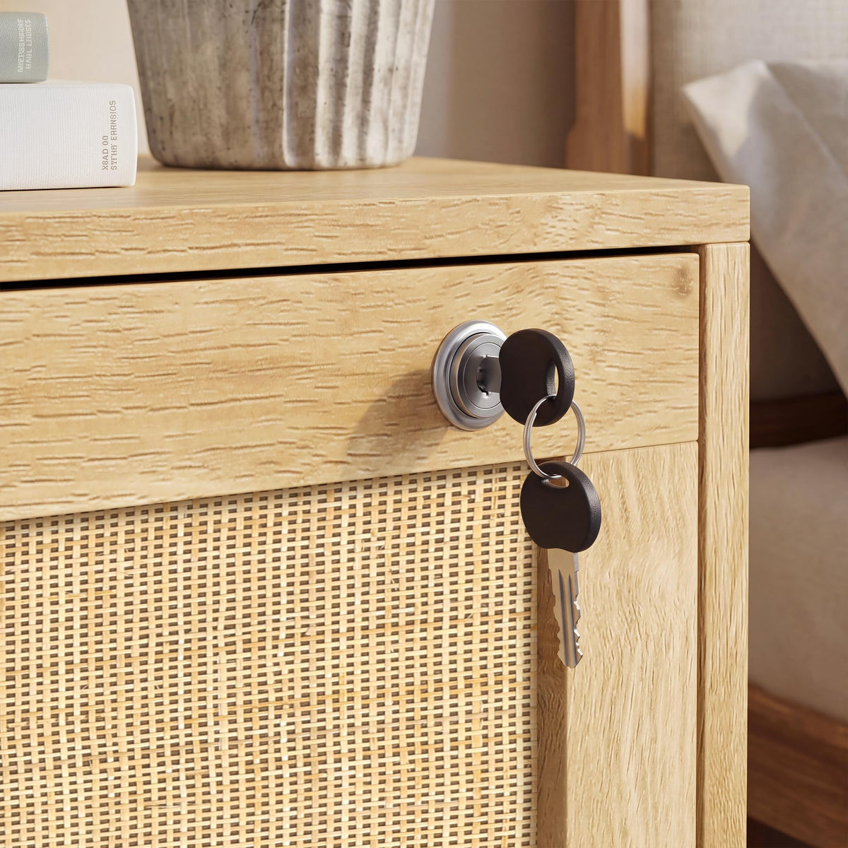 Rattan Lateral Filing Cabinet