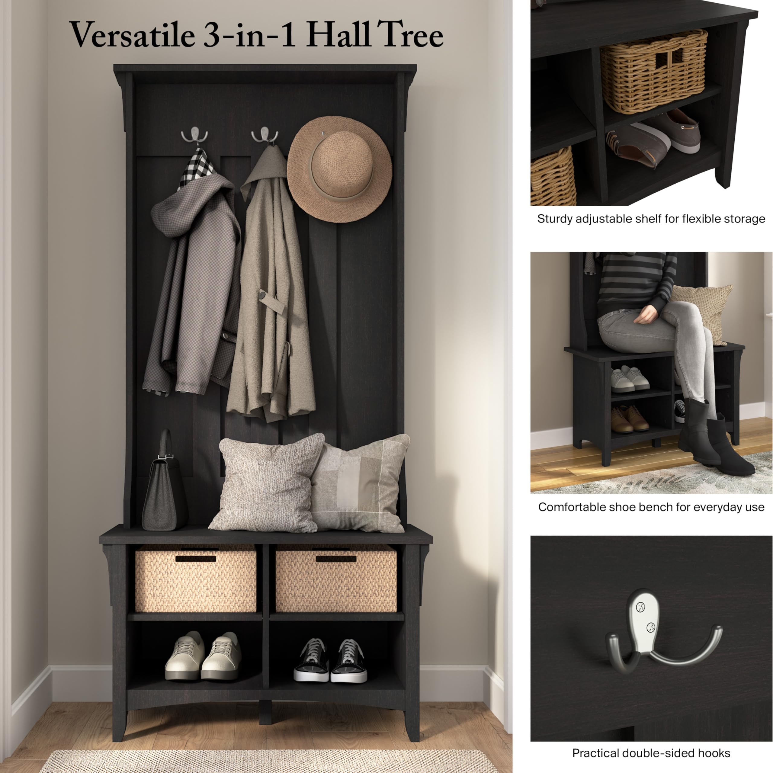Hall Tree with Shoe Storage Bench