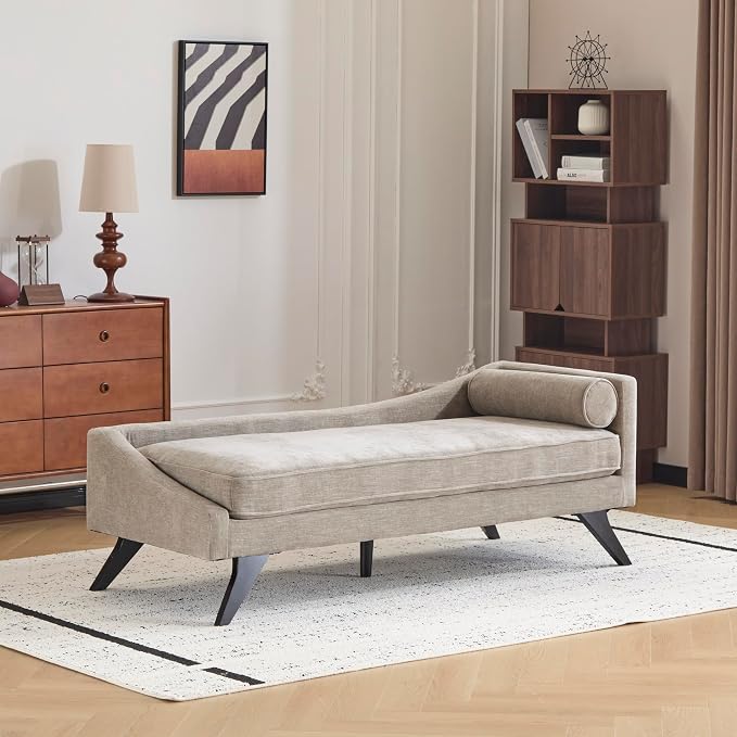 Navy Blue Upholstered Chaise Lounge