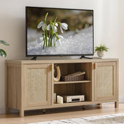 59" Rattan TV Stand with Storage