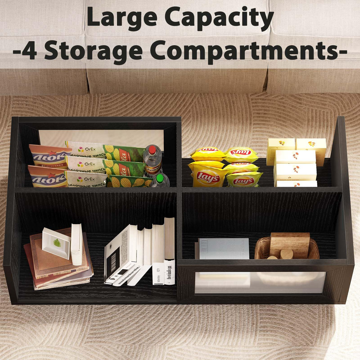Sliding Door Storage Coffee Table