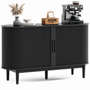 Sideboard Buffet Cabinet with Tambour Sliding Doors and Drawer, 55"
