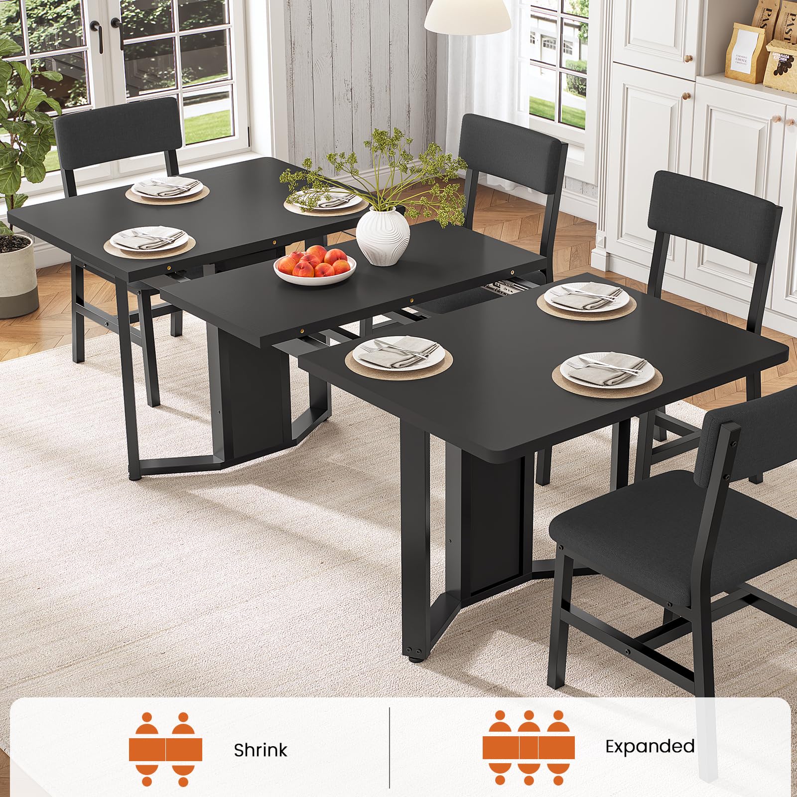 Extendable Dining Table Set for 4-6
