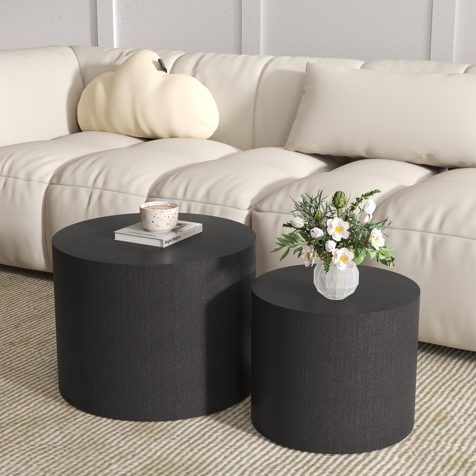 Round Nesting Coffee Table Set of 2