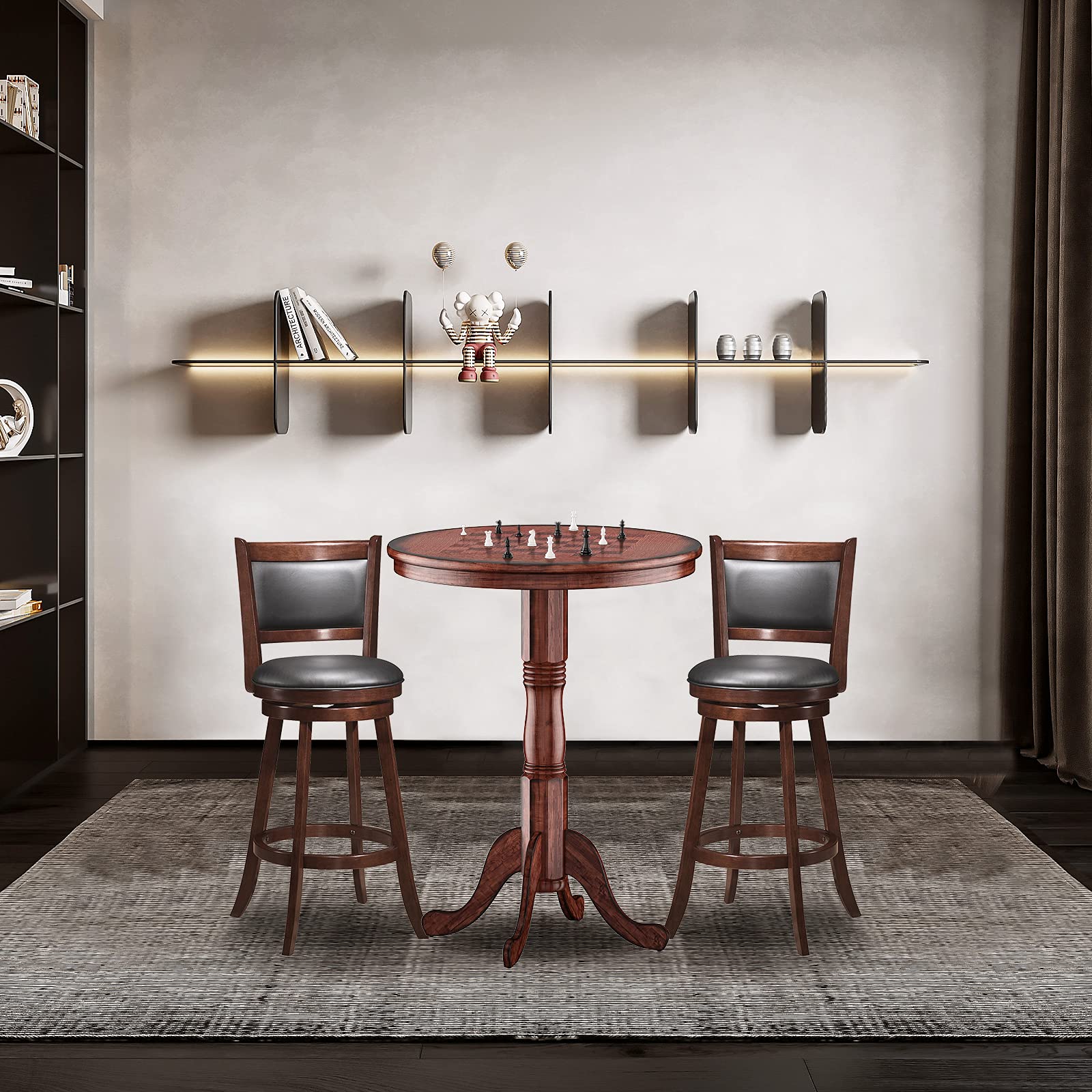 Round Bar Table & Swivel Stool Set