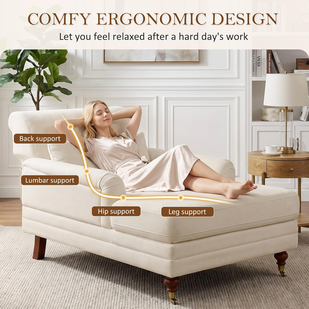 Adjustable Chenille Chaise Lounge