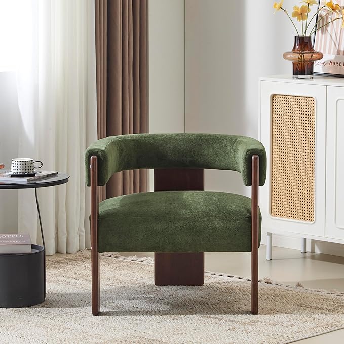 Velvet Barrel Accent Chair