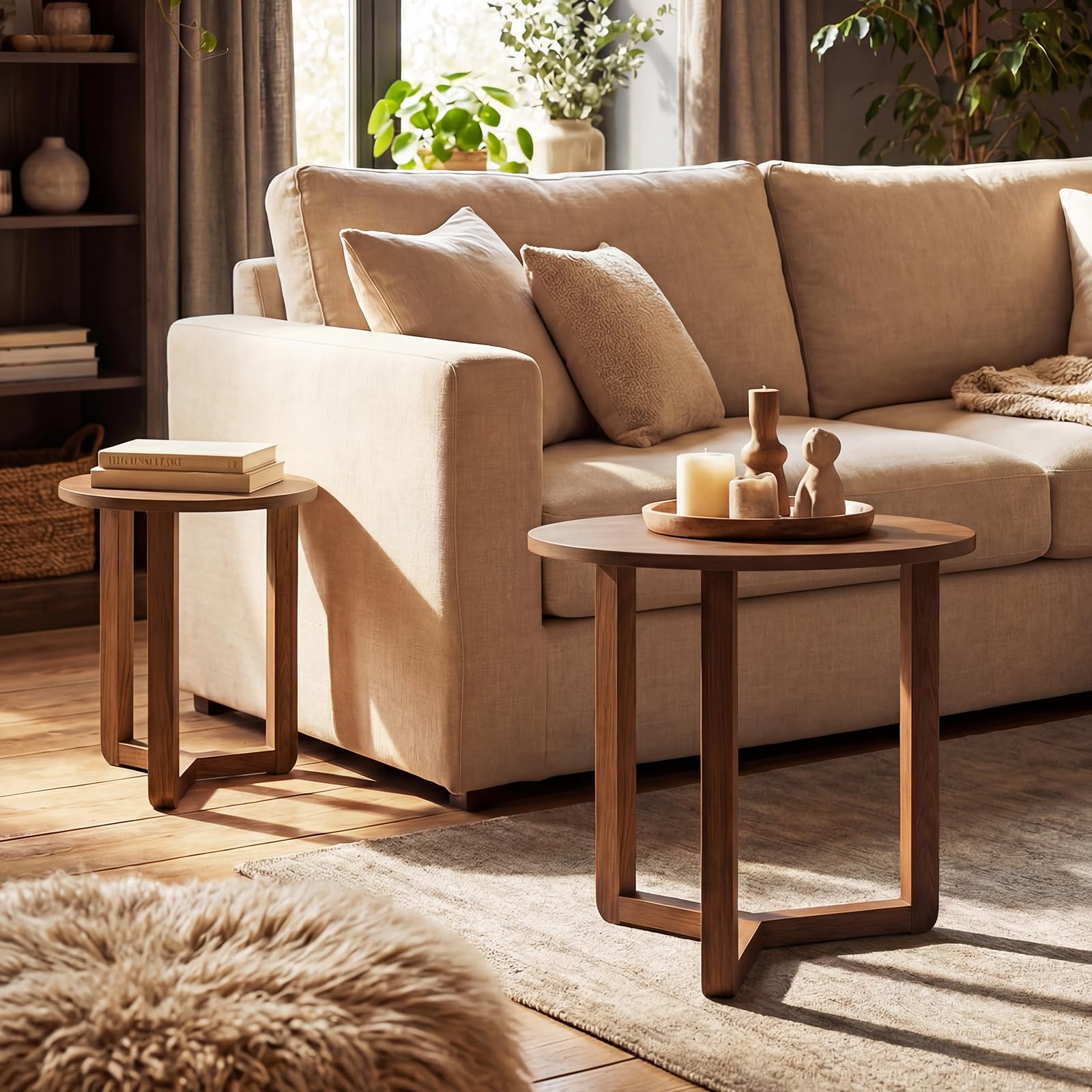 Round Nesting Coffee Table Set of 2