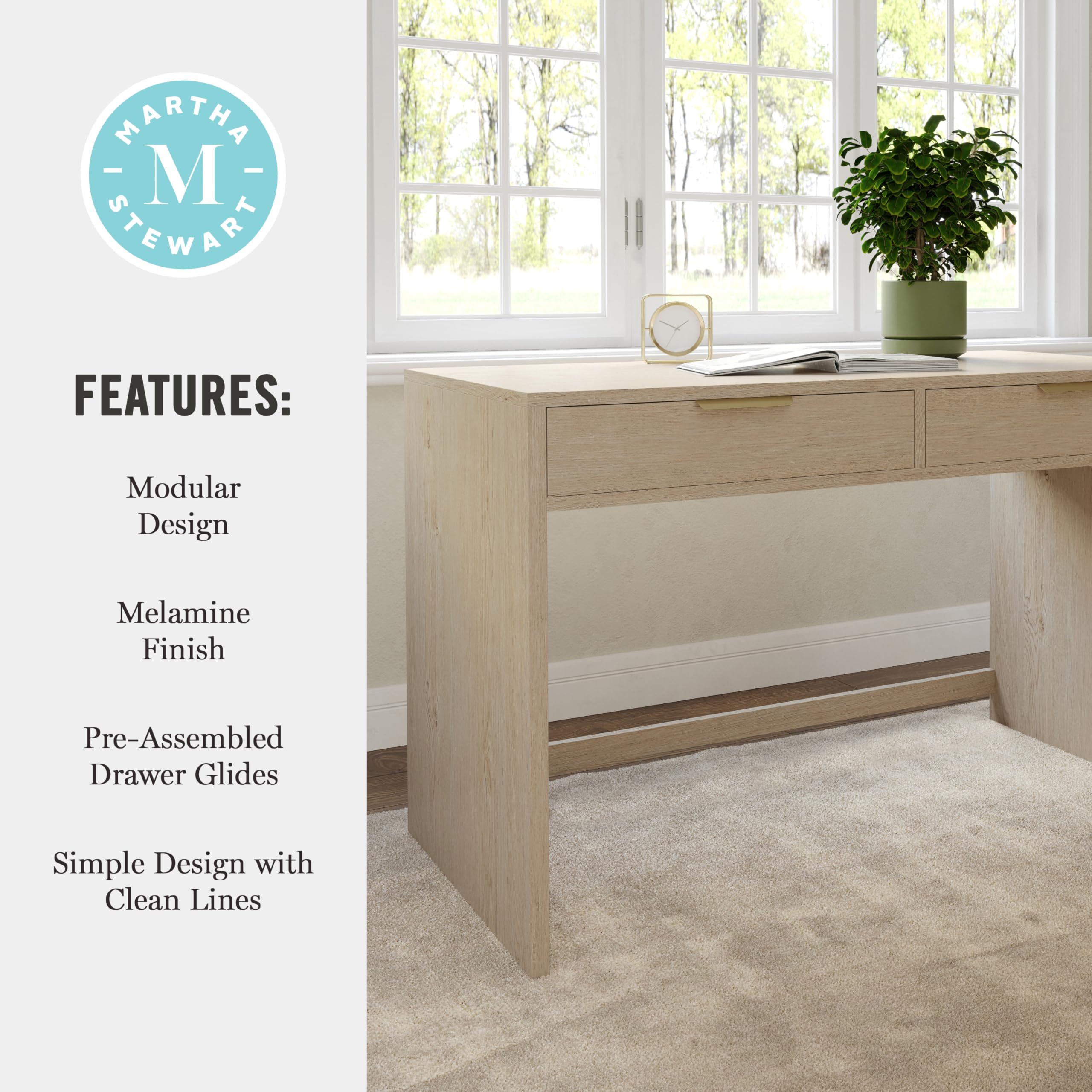 Home Office Desk with Storage Drawers
