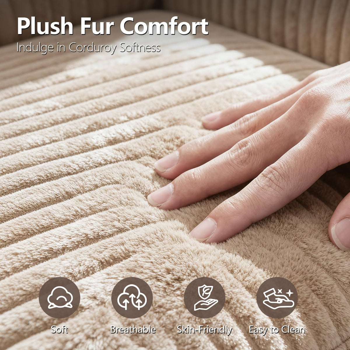 Camel Faux Fur Chaise Lounge