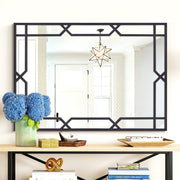 Large Rectangle Wall Mirror – Black Metal Frame