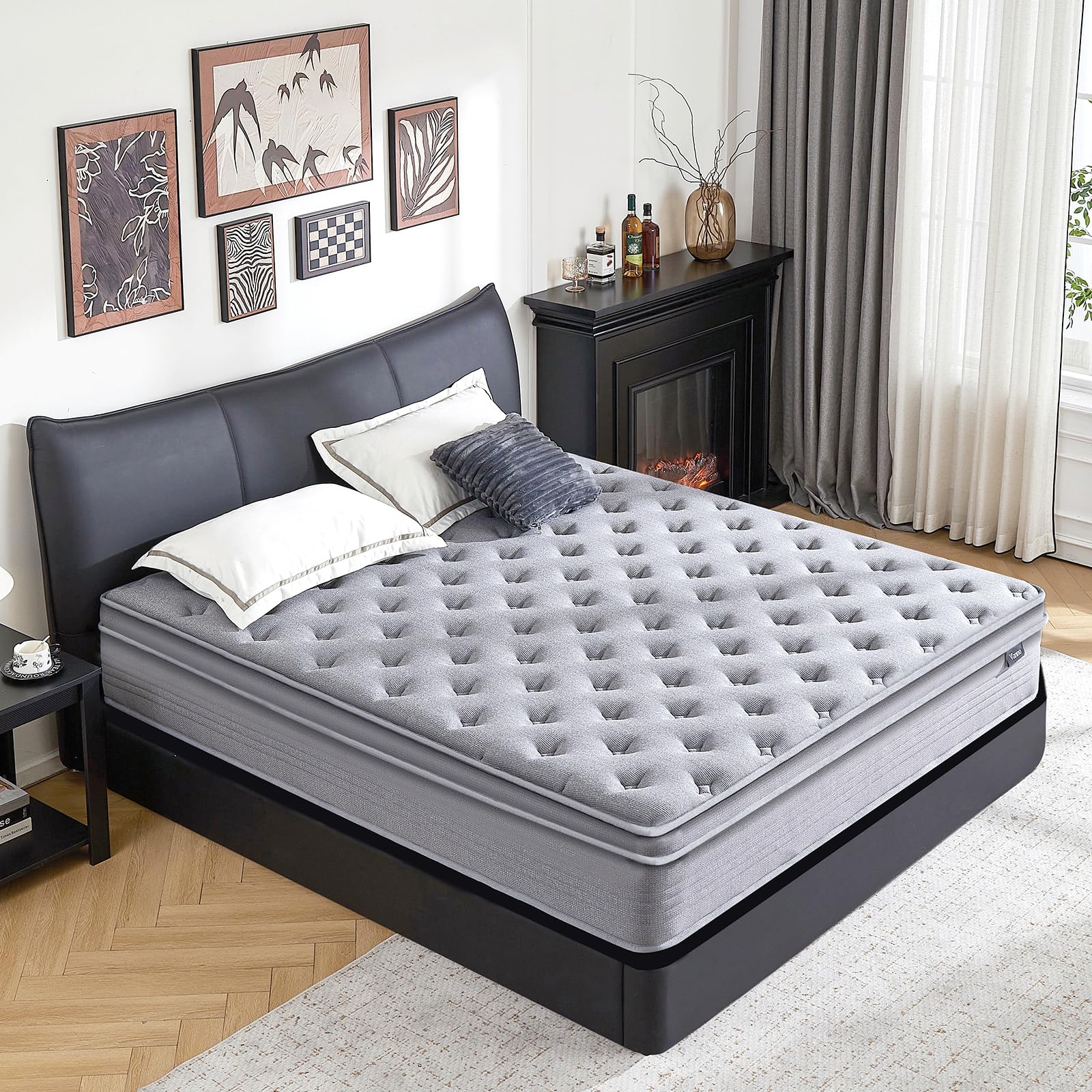 Vantto Queen Mattresses, 14 Inch Queen Size Hybrid Memory Foam Mattress with Upgrade Pocket Springs, Pressure Relief, Breathable Comfort and Durable, CertiPUR-US Certified, Medium Firm