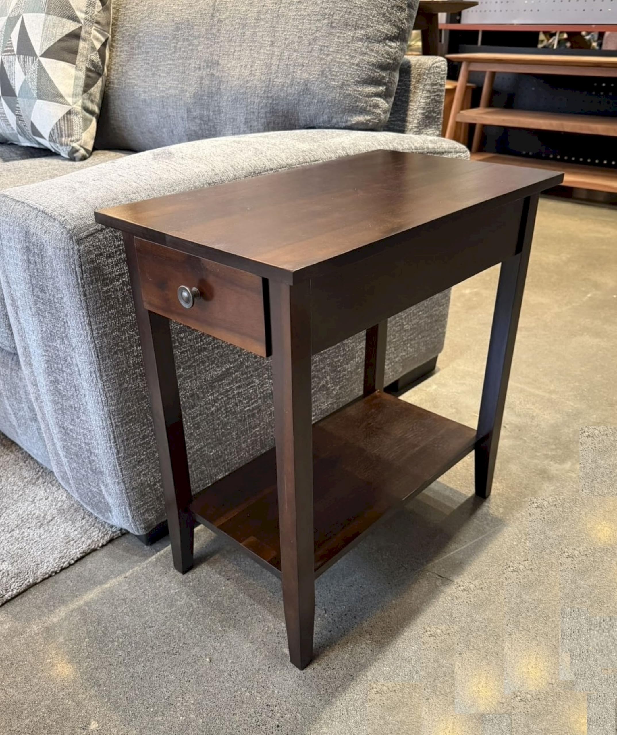 Fairway Avenue Home 2-Tier Solid Acacia Recliner Table w/Drawer (Espresso)
