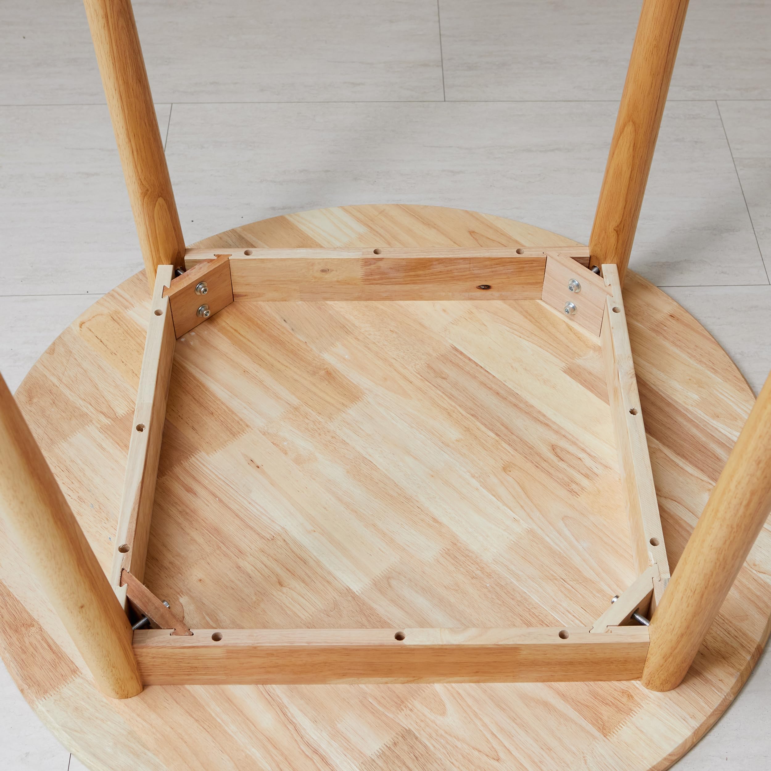 Round Solid Wood Dining Table 35.4"