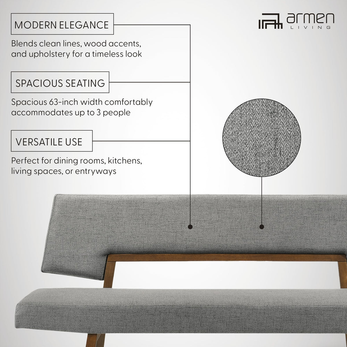 Upholstered Wood Dining Bench