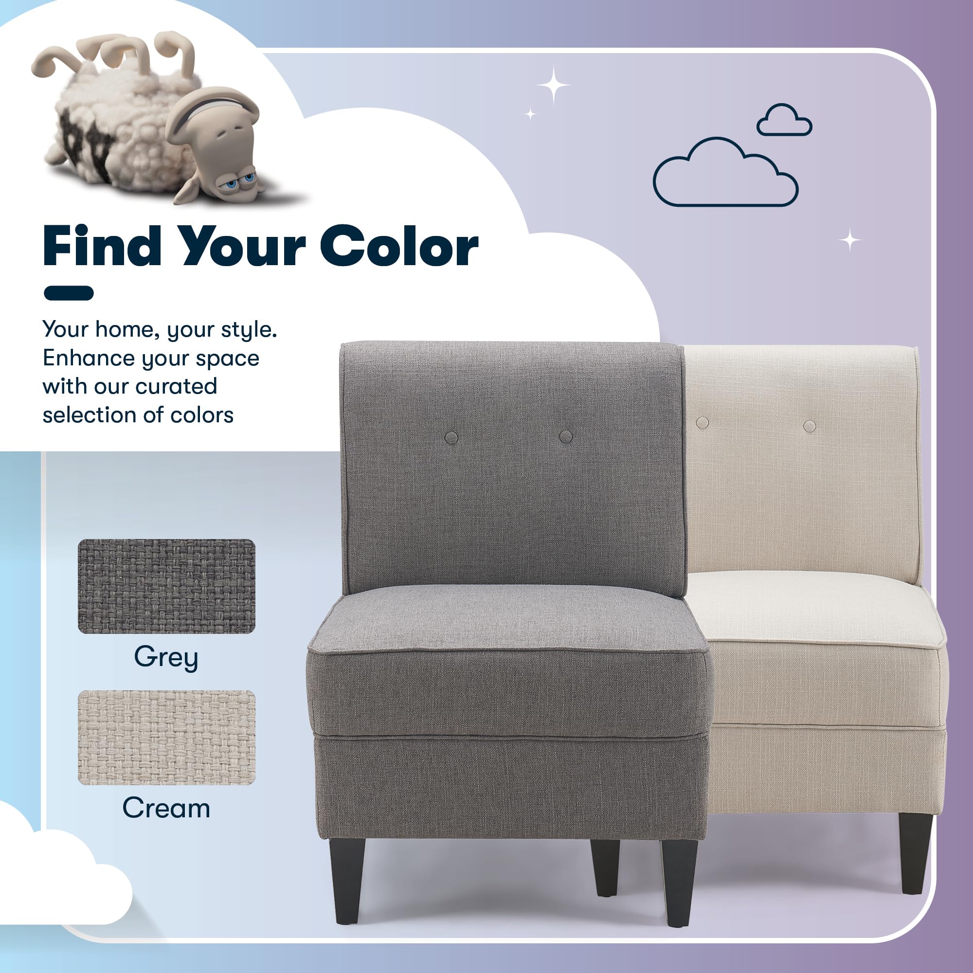 Modern Gray Accent Slipper Chair