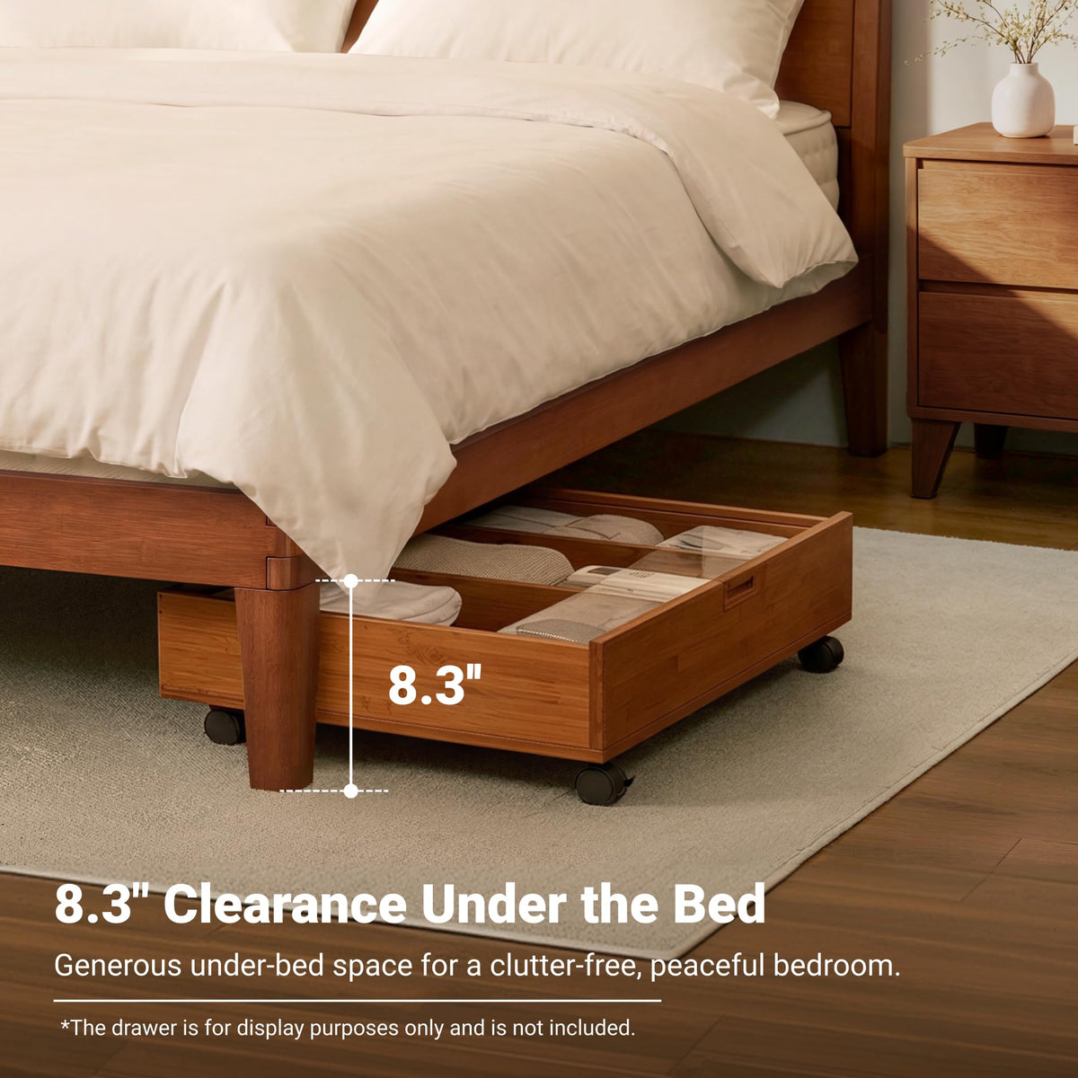 Oltrenest Bamboo Japanese Joinery Bed Frame with Headboard