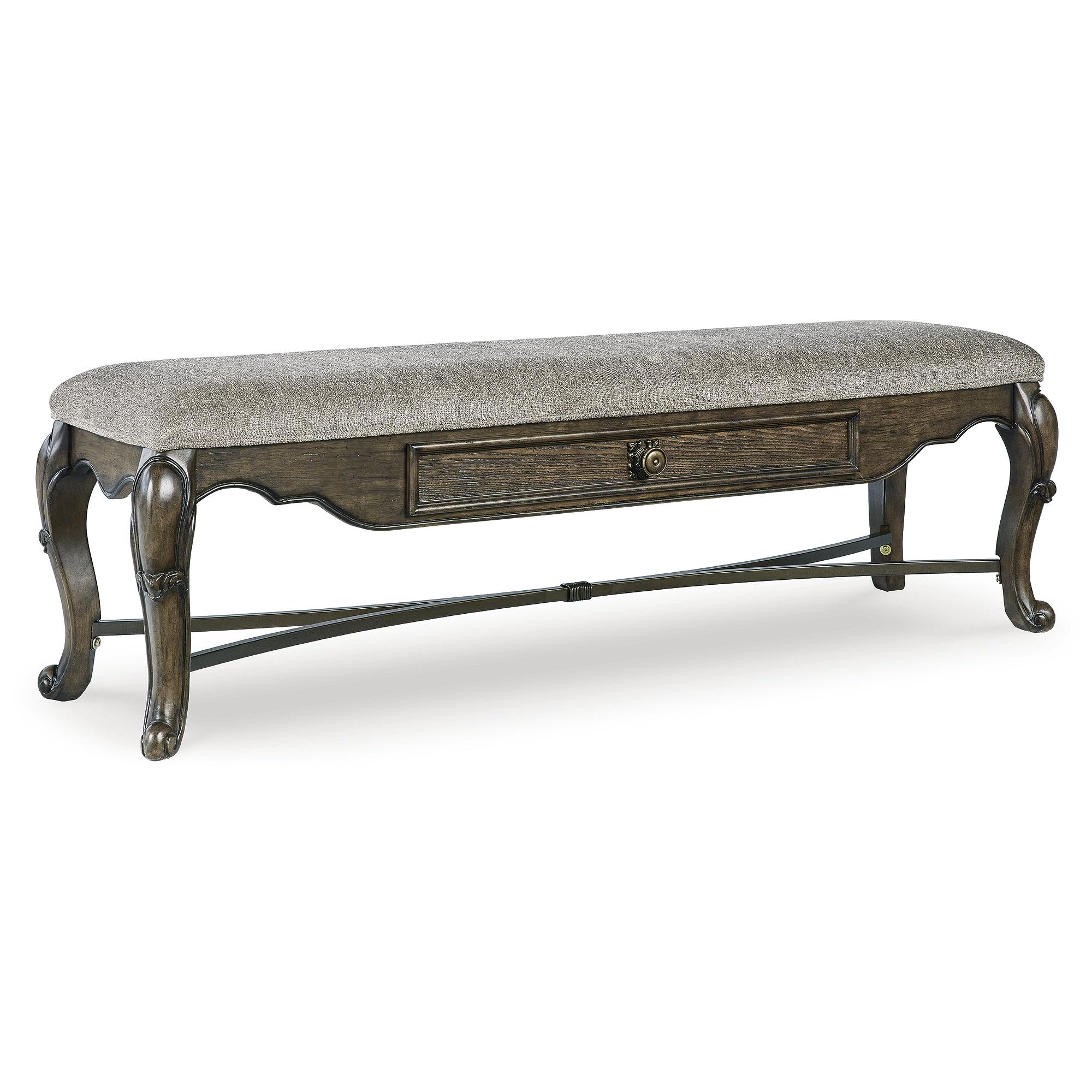 Upholstered Dining Bench with Storage Drawer