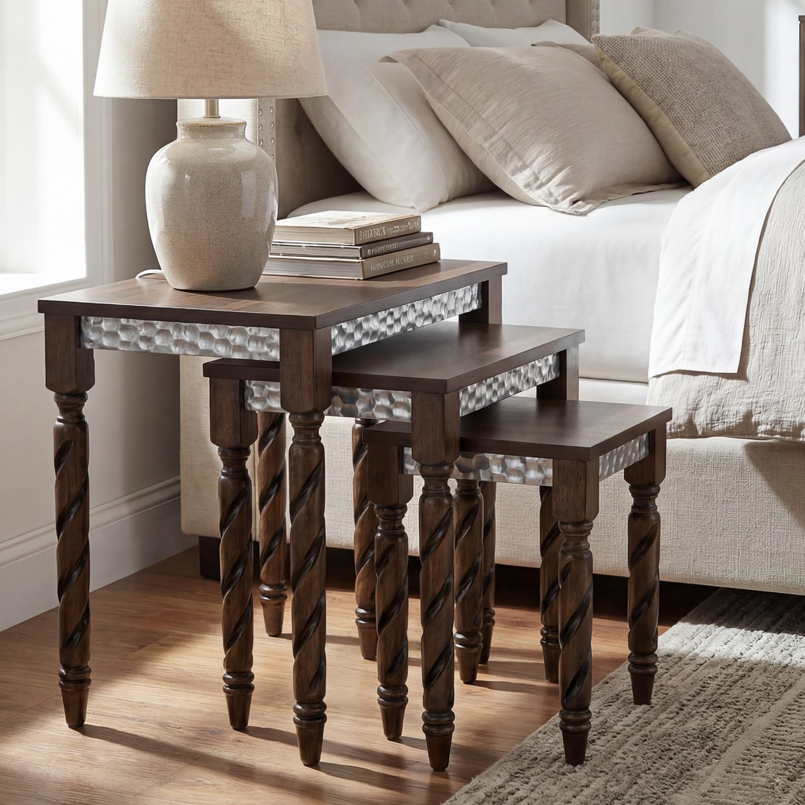 Mid-Century Modern Nesting Side Tables Set of 3