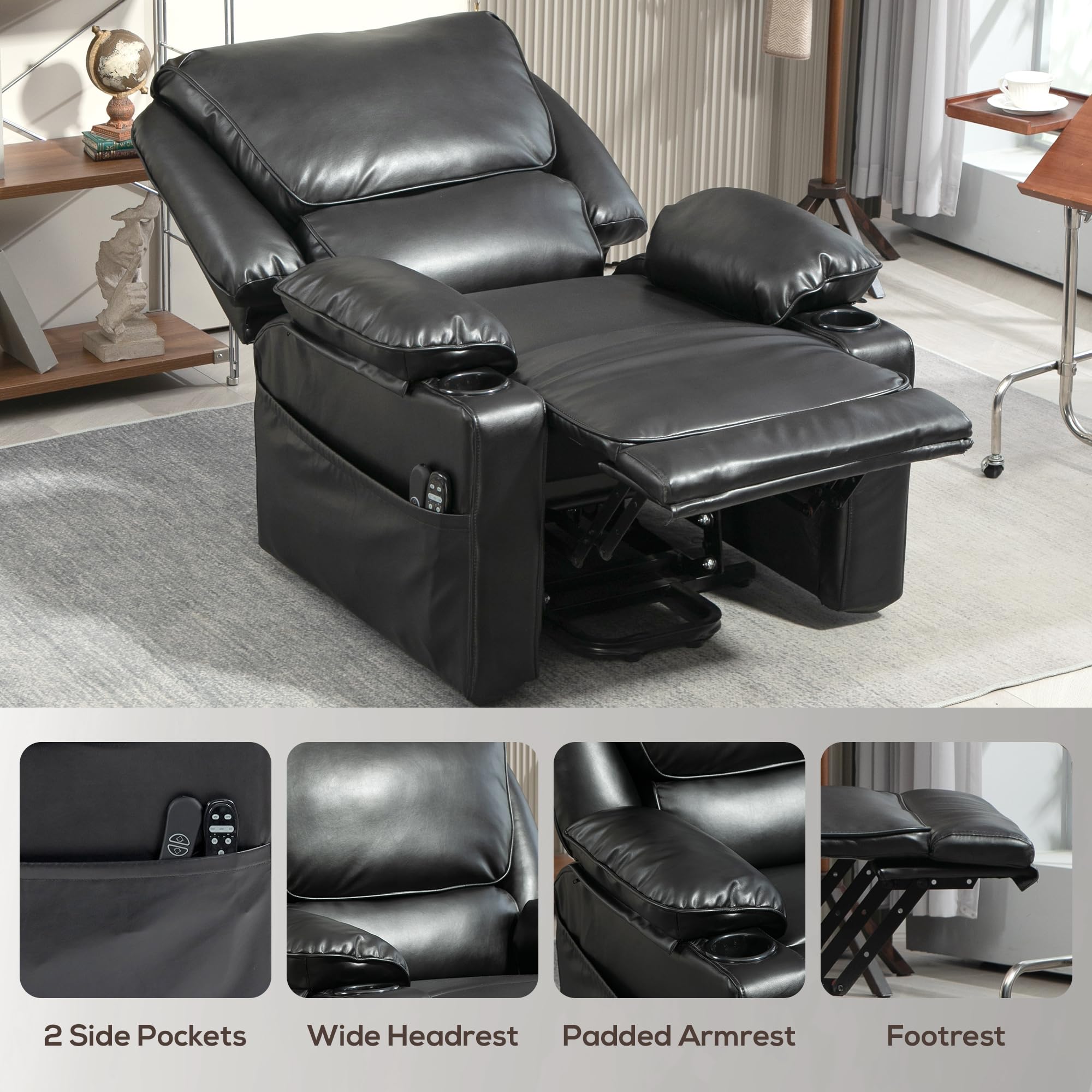 Power Lift Recliner Chair with Massage & Heat