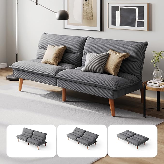 Convertible Corduroy Futon Sofa Bed