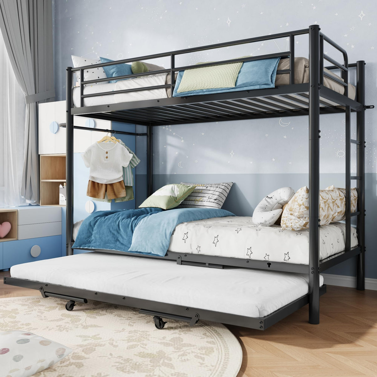 Twin Bunk Bed with Trundle