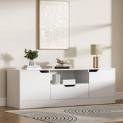 TV Stand with Storage Cabinet, 2 Doors & Drawer – Fits Up to 65"