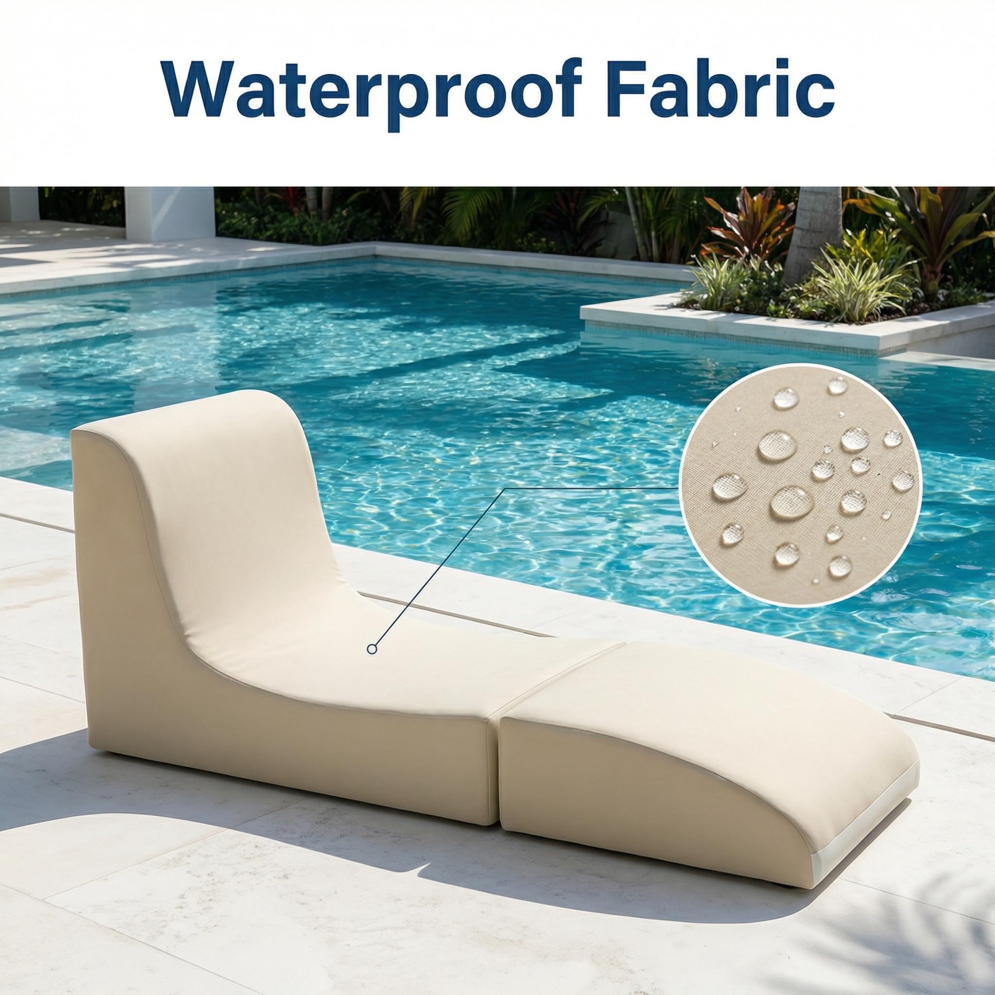 Foldable Outdoor Chaise Lounge Chair Set of 2 with Back Support