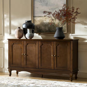 HULALA HOME 58" Farmhouse Sideboard Buffet Cabinet (Walnut)