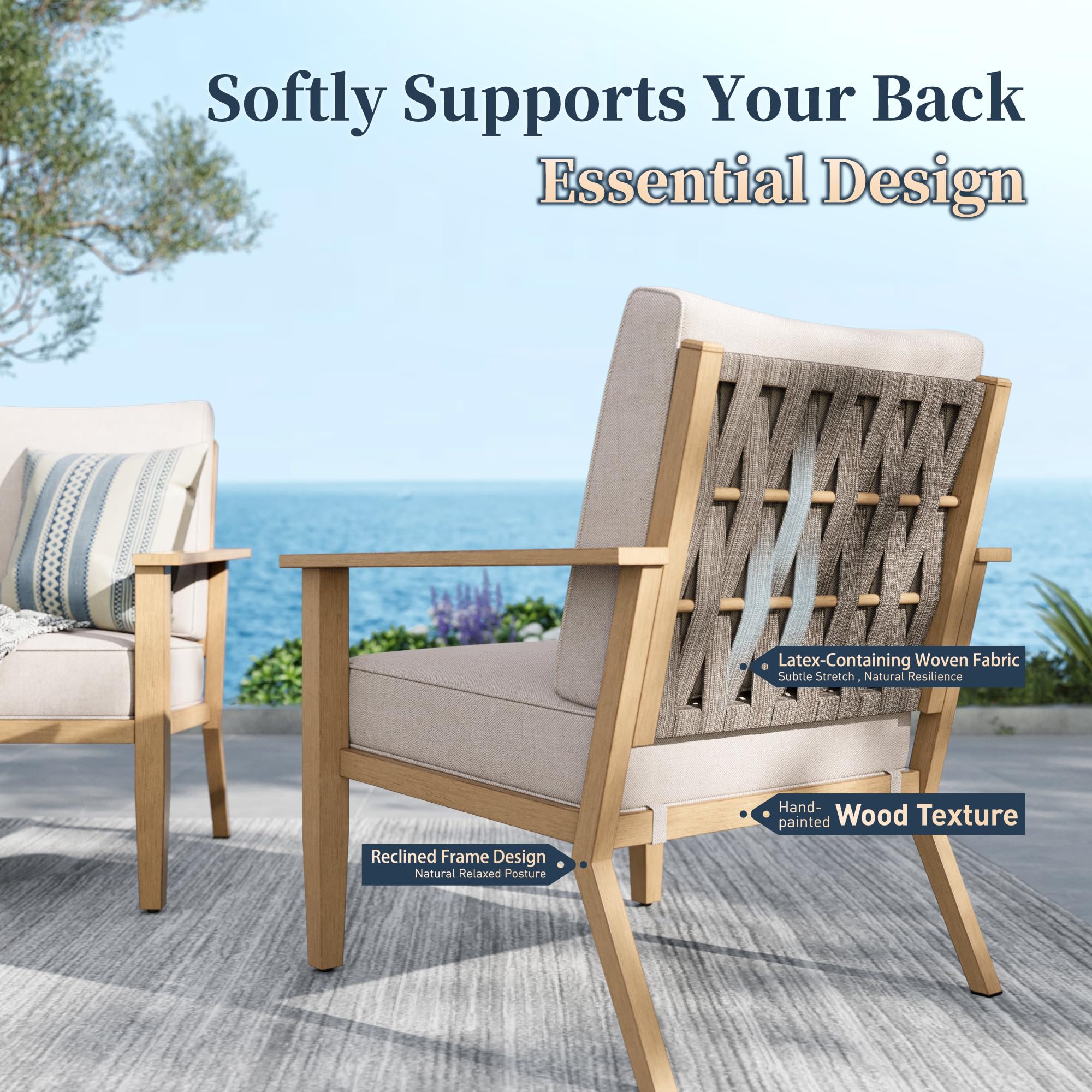 5-Piece Metal Patio Conversation Set with Swivel Chairs