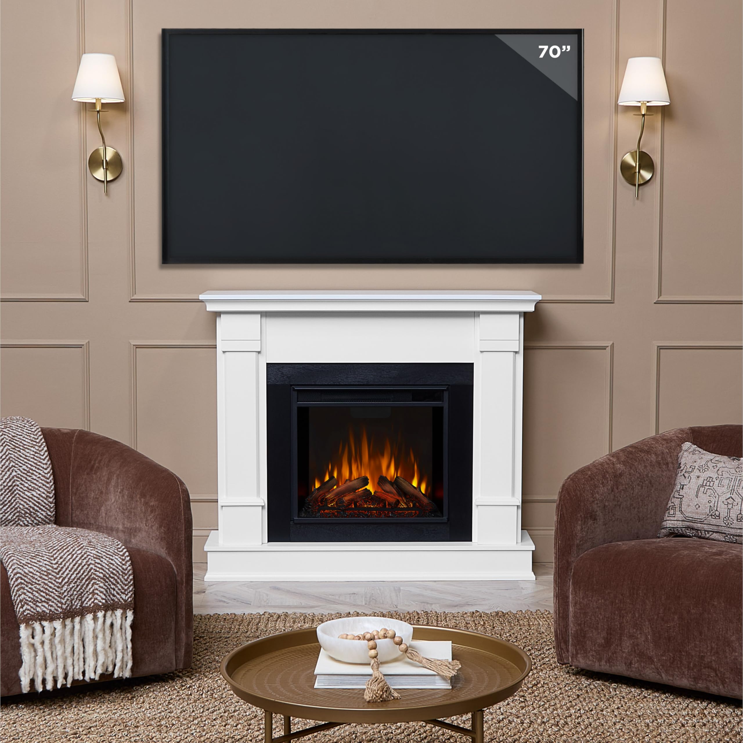 Electric Fireplace with Mantel