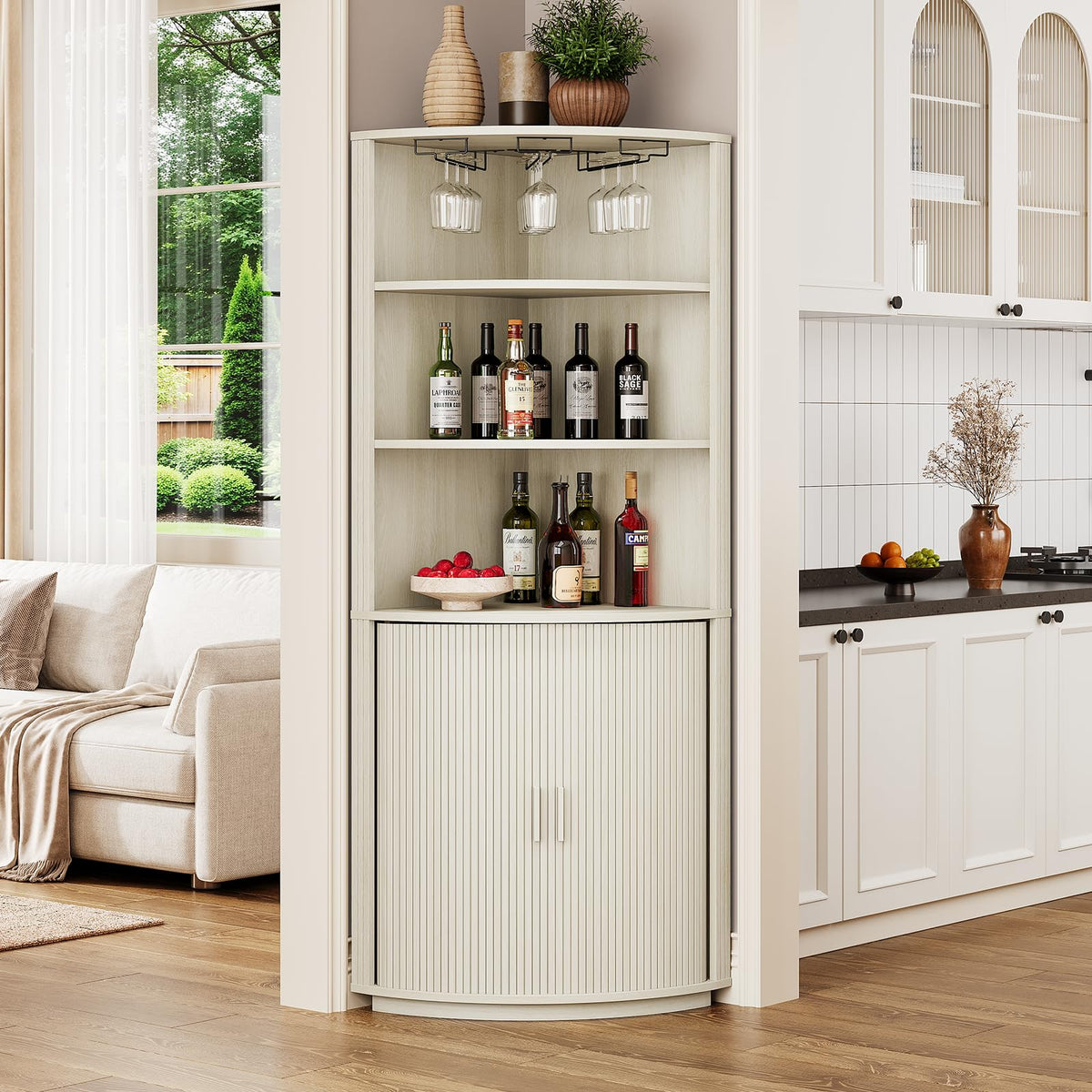 LED Corner Wine Cabinet