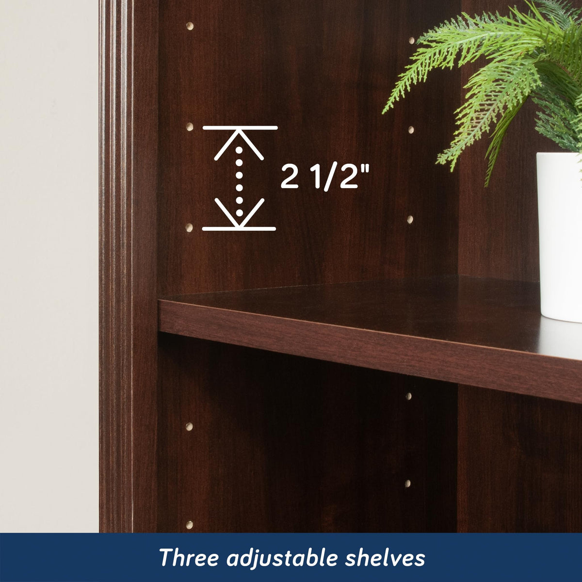 Cherry 5-Shelf Bookcase