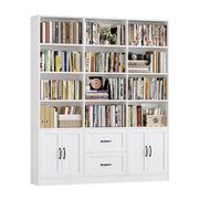 6-Tier Bookshelf with Doors & Drawers