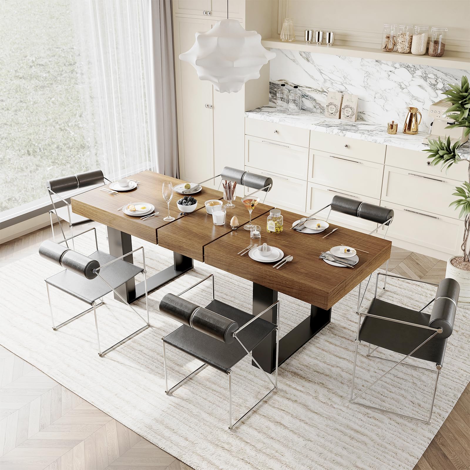 Extendable Farmhouse Dining Table for 8–10