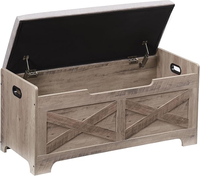 Farmhouse Storage Bench with Lid